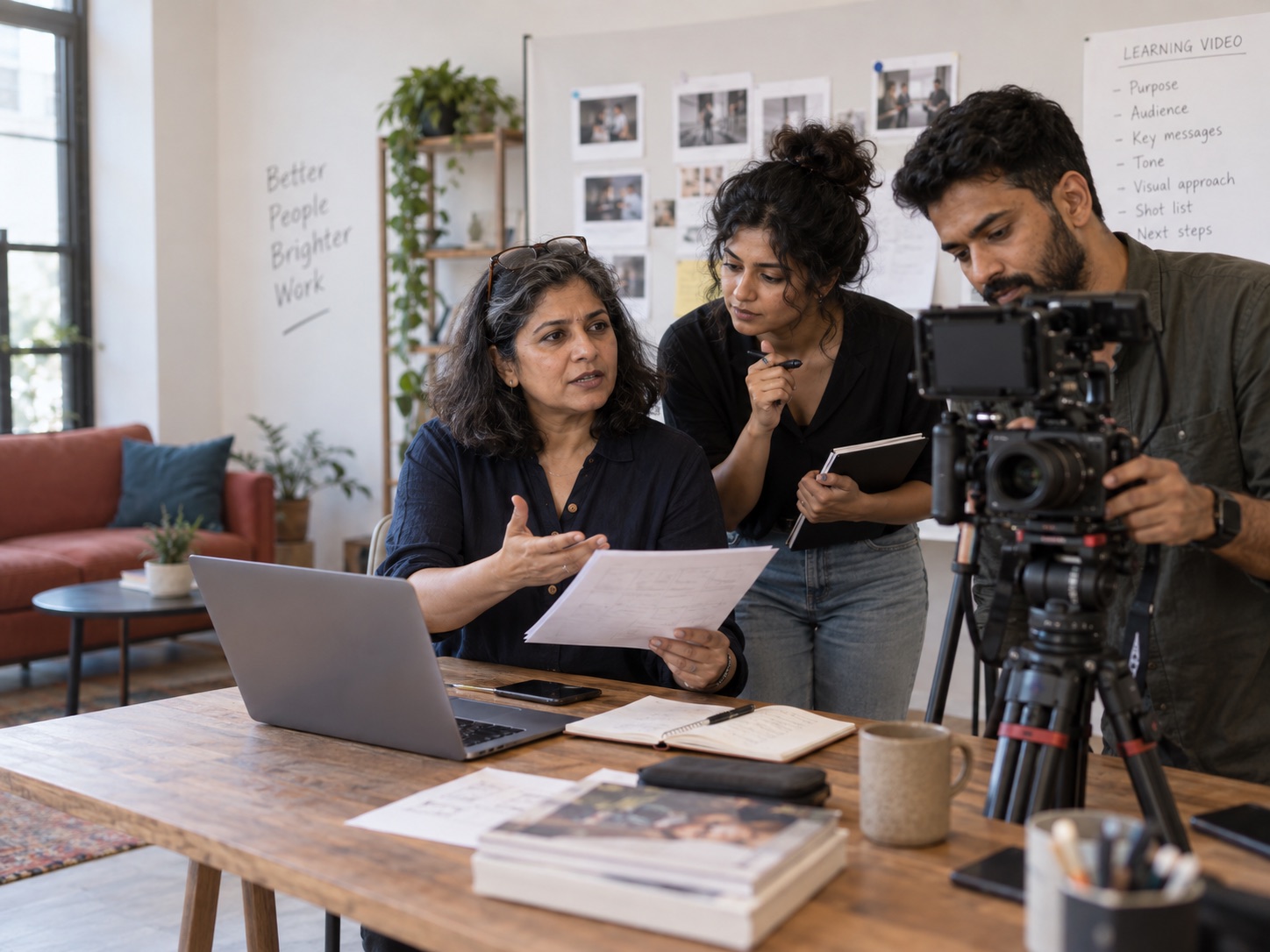 A creative team developing a production together